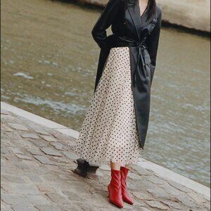 Anthropologie Daniel Rainn Tulle Polka Dot Skirt Size Large NWT